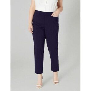 Alfred Dunner Size 22W Navy Blue Allure SlimmingStretch  Pants Modern Fit NEW